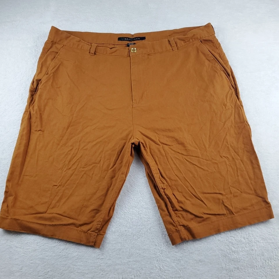 Sean John Shorts Cotton Mens Casual Chino  Size 42 Brown/Orange  - Image 3 of 4