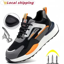 Men Work Boots Steel Toe Safety Shoes Indestructible Sneakers Lightweight Shoes