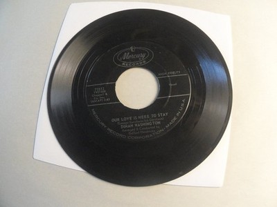 Dinah Washington   Our Love Is Here To Stay 7'' Single 1961 Mercury Jazz 45 RPM