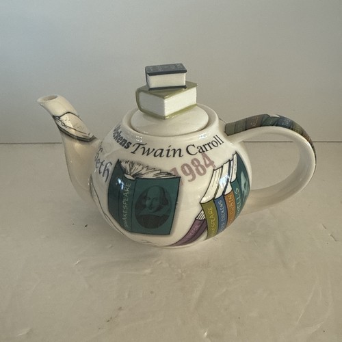 Paul Cardew Novel-Tea Teapot Dickens Shakespeare Library Books 2008 Ceramic