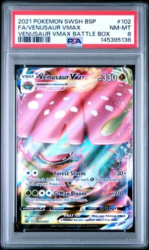 Venusaur Vmax SWSH102 Battle Box Swsh Black Star Promo Pokemon PSA 8 *136