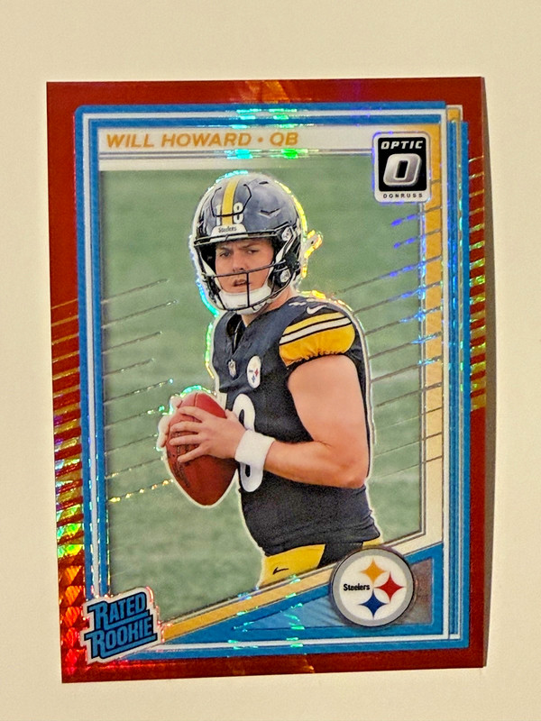 Will Howard [Red Hyper] #233 Rated Rookie 2025 Panini Donruss Opotic