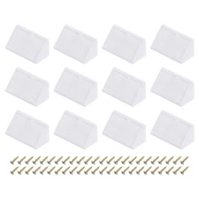 100Pcs Plastic Corner Brace 20x42x20mm Angle Bracket with Screws White