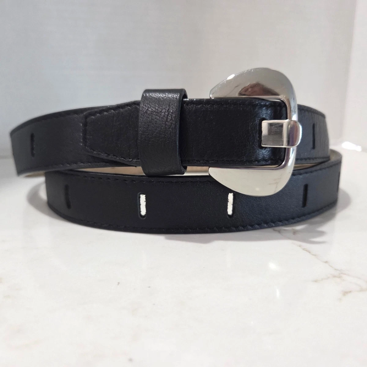 Chico’s.. JET PEARL  SLOUCH BELT BLACK.SIZE:ML Chico main image 2