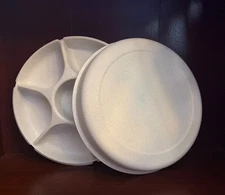 Tupperware Speckled White Vegetable, Chip & Dip  Serving Bowl and Lid