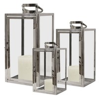 3Er Set Xxl Luxus Edelstahl Gartenlaternen Set Windlichter Laterne Rostfrei