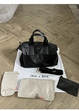Jem and Bea Jemima Black Leather Changing Bag