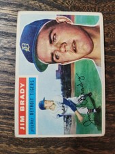 1956 TOPPS JIM BRADY 126 BASEBALL DETROIT TIGERS