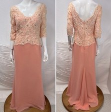 NWT Montage by Mon Cheri 12 Rose Pink Lace Formal Gown Mother Of The Bride Dress
