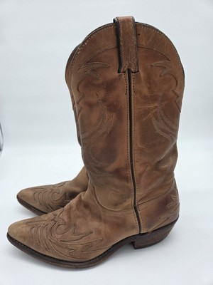Code West Cowboy Boots Mens 9 M Brown Leather Made In USA Country Western Boots