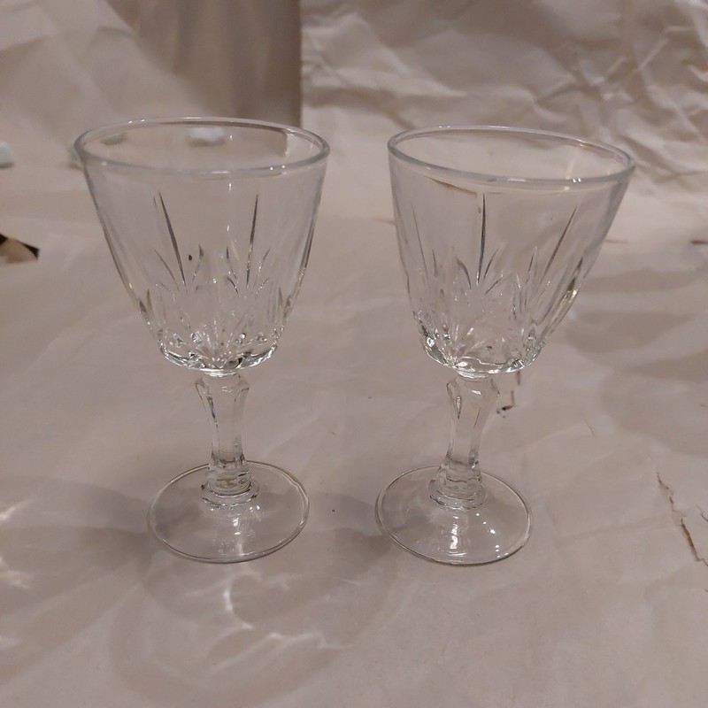 Two (2) Cristal d'Arques Durand Palmes Cordial Glass