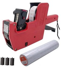 MX-5500 1 Line Labels Kit Extra Ink Rollers Refill for MX5500Red Price Gun
