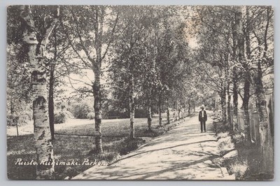 Finnland Riihimaki Öffentlicher Park Puisto Baum gesäumte Avenue 1910 gebraucht nach England
