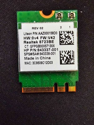 HP 843337-001 Realtek RTL8723BE 802.11n M.2 Wireless Card + Bluetooth