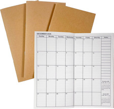 Travelers Notebook Inserts Jul 2025 - Dec 2026, Travelers Notebook Calendar, Wee