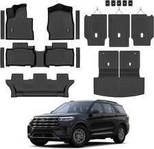 Floor Mat Set for 2020-2025 2026 Ford Explorer 7-Seat All-Weather, Stain-Resista