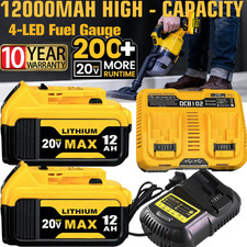 2PACK For DeWalt 20V 20 Volt Max XR 12.0AH Lithium Battery DCB206-2/Dual Charger