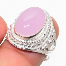 Rose Quartz Gemstone Handmade 925 Sterling Silver All Size Ring For Gift