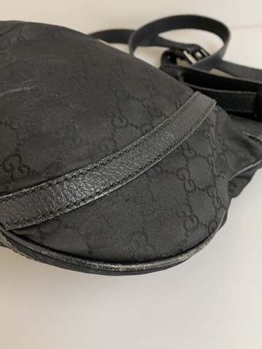 GUCCI Shoulder Bag GG Nylon Nylon BLK From Japan - Picture 8 of 9