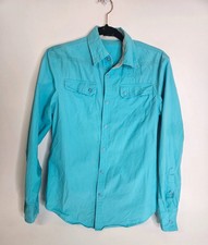 Dolce Gabbana Y2K Button Down Blouse Blue Long Sleeve Designer Luxe Women's M