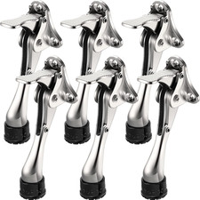 6 Pieces Heavy Duty Door Stops for Bottom of Door Metal Kickdown Doorstop with A