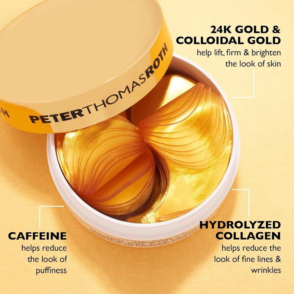 Parches para ojos Peter Thomas Roth oro 24K elevación de lujo y gel hidra firme - nuevos Foto 2 de 4