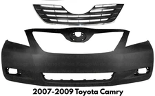 Front Bumper Cover Paintable & Grille Assembly Kit For 2007-2009 Toyota Camry