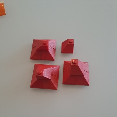 20 Stück Lego - 18 x  3045 - Dachstein Außenecke 45° - rot 2x2
