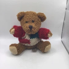 HugFun Plush Bear 6" Brown With Knit Sweater