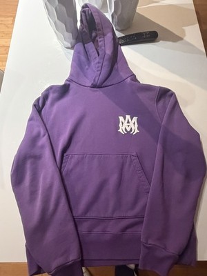 Amiri Men's Purple Logo Pullover Hoodie Sweater Size Medium Authentic