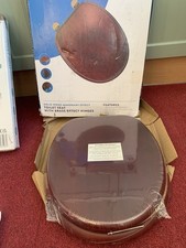 Croydex Solid Wood Toilet Seat with Adjustable Hinges (Mahogany)