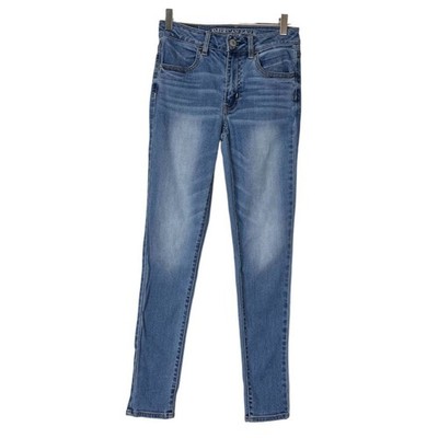 American Eagle Jeans Hi-Rise Jeggings Super Stretch Ankle Medium Wash AEO Size 4