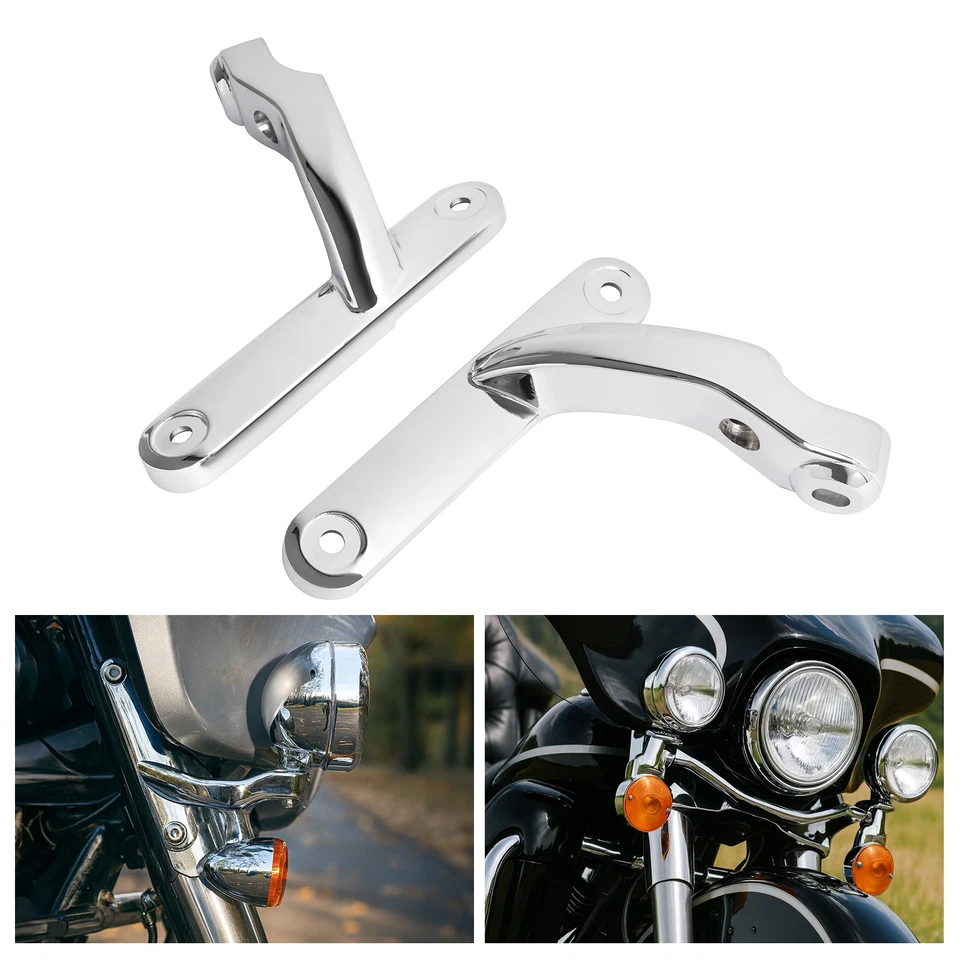 Auxiliary Spot Fog Turn Signal Light Bracket For Harley Electra Glide 1997-Up - Image 2 of 4