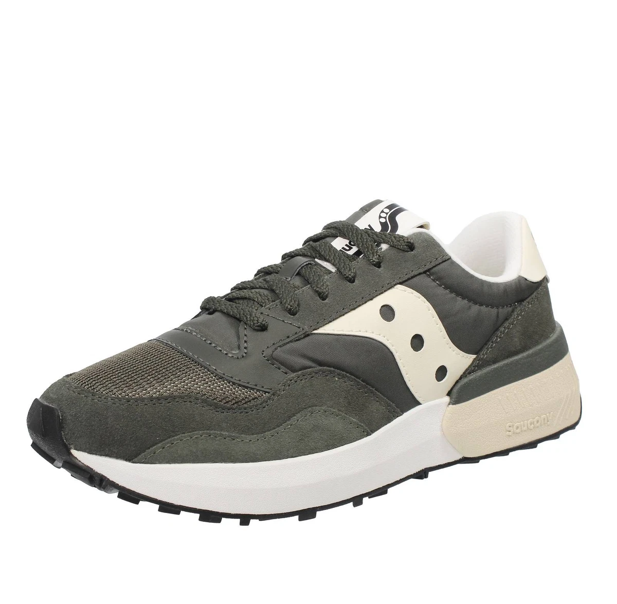 Saucony Jazz 81 – Scarpe Uomo In Pelle Scamosciata, Colore Nero/Verde, Chiusura Con Lacci, Suola Piatta - 4