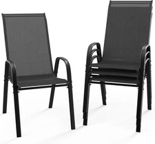 – of Comfortable Outdoor 4 Dining Set Chairs with VINGLI Stackable Chairs Patio