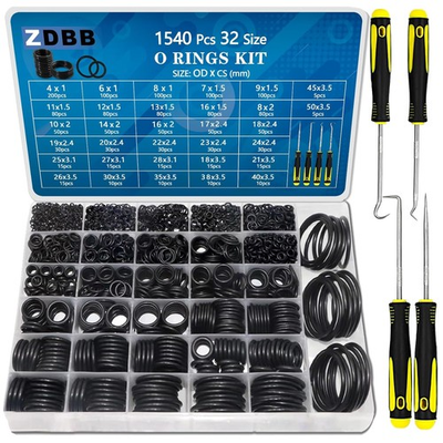 #ad Black O Ring Kit 1540 Pcs for Faucet and Pressure Washer $38.39