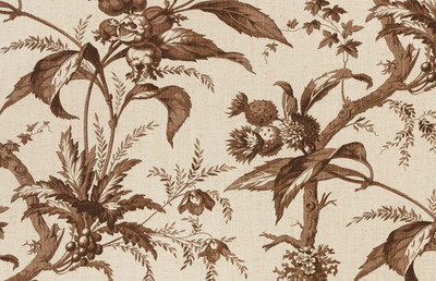 LISA FINE CURTAIN FABRIC DESIGN Pomona 0.35 METRES TABACCO COTTON BLEND