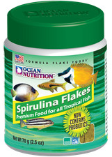 Ocean Nutrition Spirulina Flakes Fish Food Select Size:: 2.5 oz.