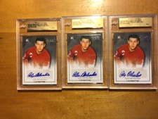 Alex Delvecchio 6 hockey card 3 Autograph Patch Jersey 3/3 8/25 14/30 3 Artistic