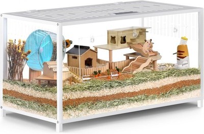 Stabiler Hamsterkäfig mit Doppeltür in Weiß 103x56x52cm