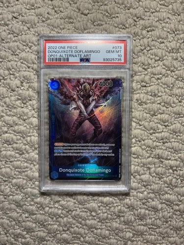 One Piece PSA 10 Donquixote Doflamingo (Alt Art) Romance Dawn OP01-073 EN