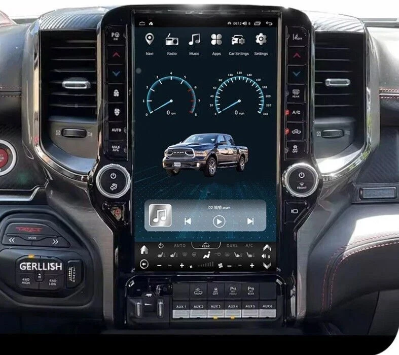 13.6" GPS Navigation Radio Carplay For Dodge Ram 1500 Tesla Car Screen 2019-2023 Foto 4 de 4