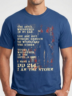 Port & Company Men's T-Shirt Military DD-214 I Am The Storm Graphic Tee | XL L2