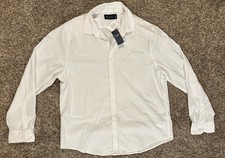 NWT Abercrombie  Fitch Long Sleeve White Button Up Dress Shirt Men  s Size XL
