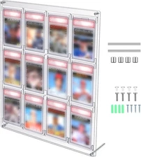Acrylic PSA Slab Card Display Case 12 Graded Sports Card Display Frame Clear UV