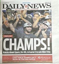 2026 New York Daily News June 14 NEW YORK KNICKS WIN NBA FINALS CHAMPIONSHIP