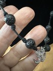 Sterling Silver Om Pendant CZ Sparkle with Lava Rock Beads Necklace — photo 7