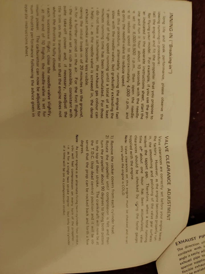 Original User Manual For OS GEMINI TWIN SERIES 2STROKE GLO RC Aero - Image 3 of 4