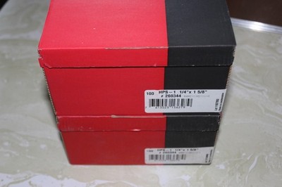 2 BOXES Hilti 1/4 ''x 1-5/8'' Plastic Impact Anchor w Carbon Steel Screw 260344