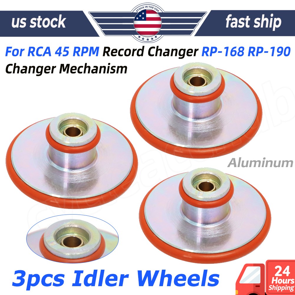Idler Wheel Tyre and Bushes For RCA 45 RPM Record Player RP-168 RP-190 Aluminum
